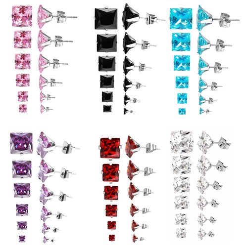 Stainless steel stud earrings - steel,